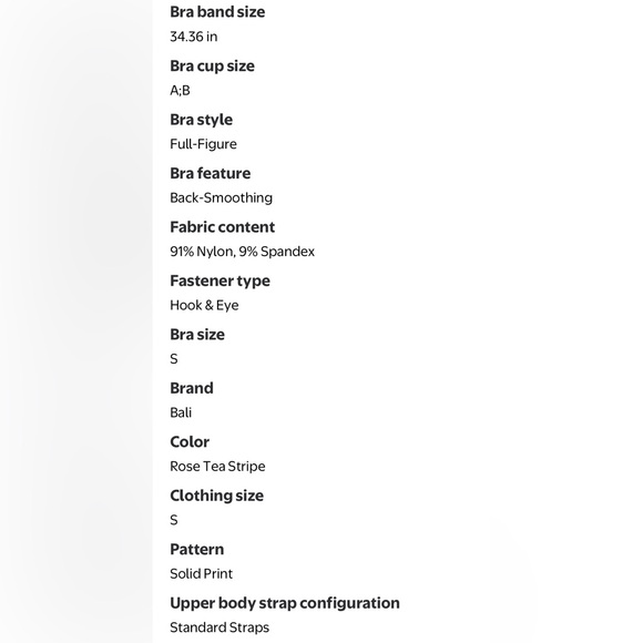 Bali Wireless Rose Tea Pink Seamless Comfort Stretch Bra Size Small NWT! - Picture 5 of 10